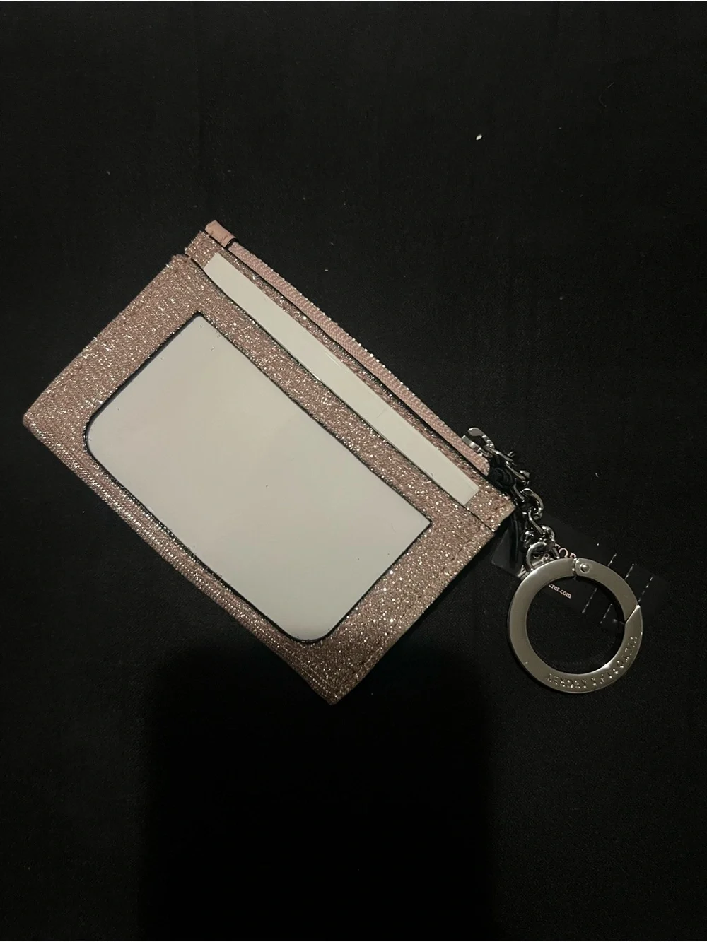 Victoria's Secret Rose Gold Glitter Bow Keyring Wallet - Picture 2 of 3